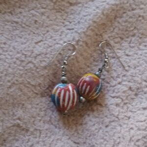 Western wooden earrings hand-painted